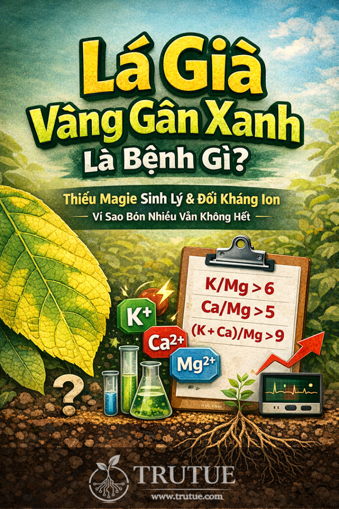 Thiếu Mg Sinh Lý Đối Kháng Ion - Bệnh Lá Già Vàng Gân Xanh thumb
