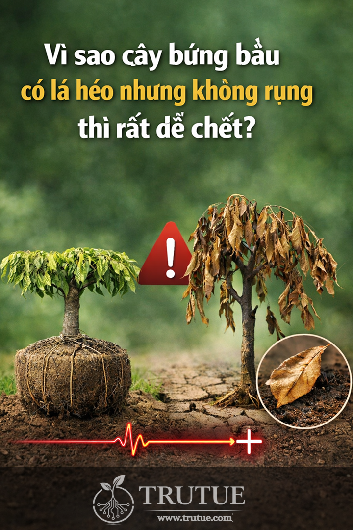 Vì sao cây bứng bầu có lá héo nhưng không rụng thì rất dễ chết?